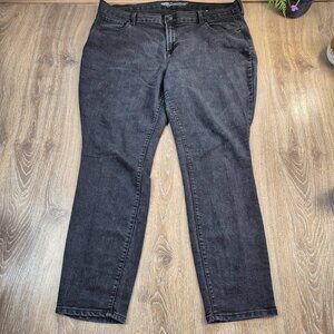 Old Navy Grey Black Jeans Plus 18 SHORT Sweetheart Slim Bootcut Classic MidRise